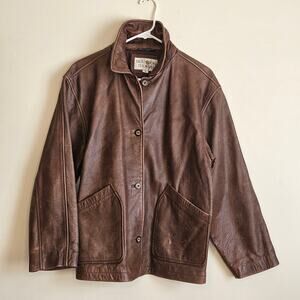 Vintage Mens Brandon Thomas Leather Jacket, Brown, Sz M, Late 80's-Early 90's